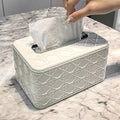 New arrivalaccessible luxury square rattan grids pattern tissue box classysense of design living room tissue box bathroom desktop spring adjustable