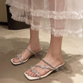 2026 summer foreign trade fashion french chunky heel sandals & slippers - women's crystal hot-selling new arrivals - stunning floral design