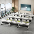Foldable training table and chair set, mobile splicing bench with wheels, multifunctional office desk, conference room table and chair combination