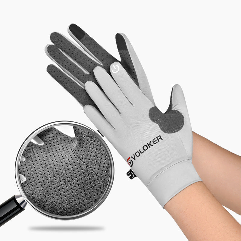 Cycling gloves summer men's and women's thin ice silk sports outdoor fishing fitness touch screen cycling cycling gloves