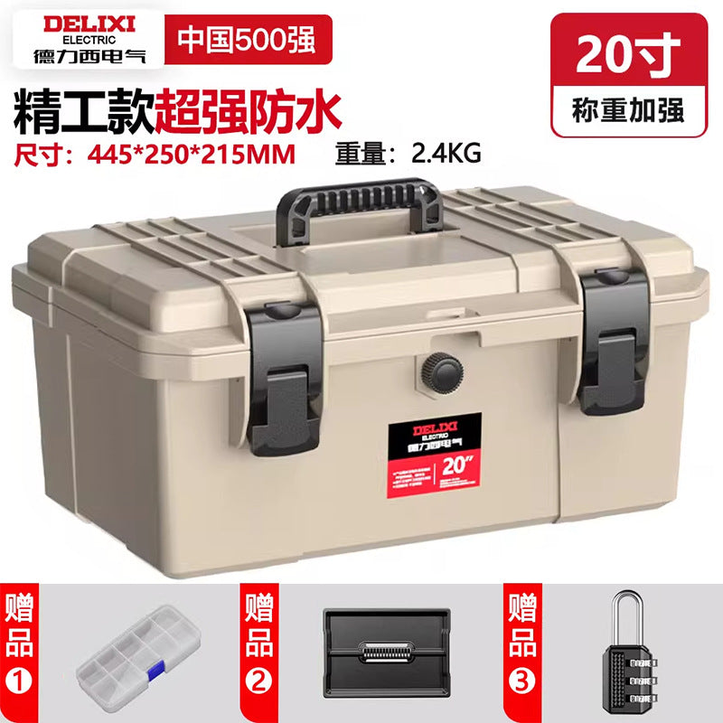 Delixi Electric Tool Box Hardware Multi-layer Thickened Waterproof Electrical Box Multifunctional Household Tool Storage Box