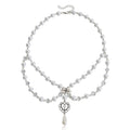 Pearl sweater chain wholesale european and american cross-border cross necklace punk multi-layered wearing light luxury niche clavicle chain for women