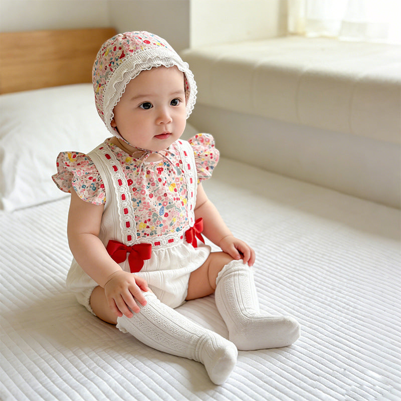 Baby clothes summer thin newborn baby girl bag butt clothes hundred days summer floral full moon cute princess clothes
