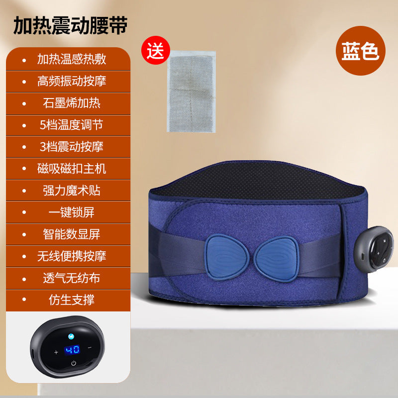Electric heated massage belt - warming hot compress, uterus warming belt, red light therapy, waist support, heating abdominal massager - cross-border