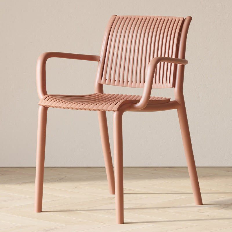 New arrival: thickened modern minimalist nordic dining chair - plastic chair, balcony outdoor vertical stripe leisure chair, stackable waiting chair