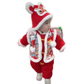 Baby new year's day outfit festive onesie baby winter clothes red hundred days first birthday dress fleece-linedthickened new year clothes