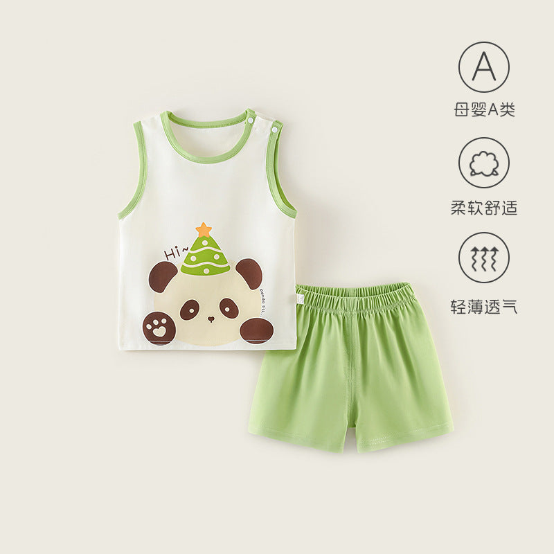 Baby vest suit summer sleeveless sports cotton vest summer thin baby clothes kids