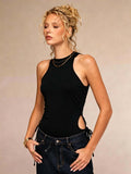 fashionhot girl style sleeveless tops for women cut outtie back waist slimming look silm vest summeroutwear