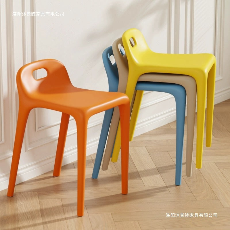 Modern minimalist home chair - restaurant spare thickened plastic chair - dining table chair stool - stackable plastic stool