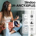 Over-ear wireless bluetooth headphones with anc noise cancellation, sports headset with transparent display, color screen touch control 930plus
