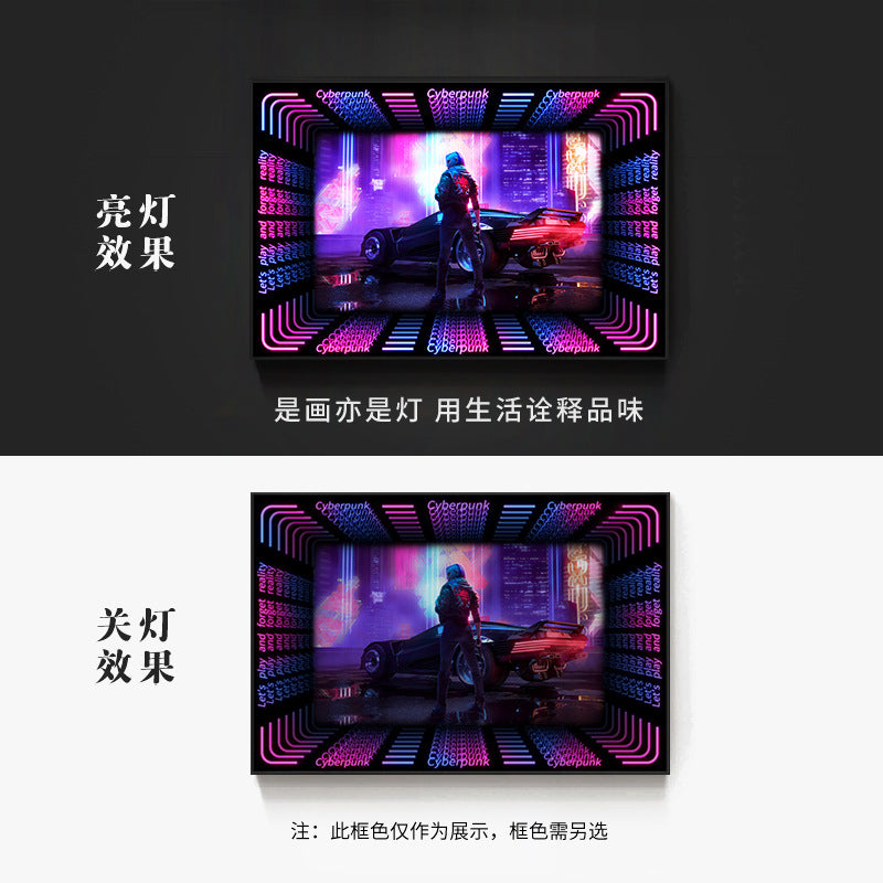 KTV box, private room, luminous hanging paintings, bar, pub, wall decoration painting, e-sports room, cyberpunk style mural