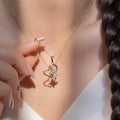 Wholesale heart butterfly necklace - european & american style, autumn/winter accessories, women's diamond-studded gold-plated high-end sweater choker