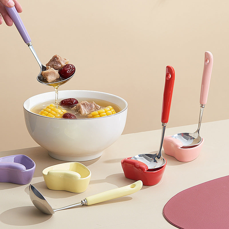 Hot pot special spoon colander suit304 stainless steel for home kitchen ceramic oven mitts handle thickened spoon