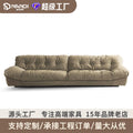 Custom solid wood fabric sofa cloud sofa italian minimalist living room sofa lazy down cream style