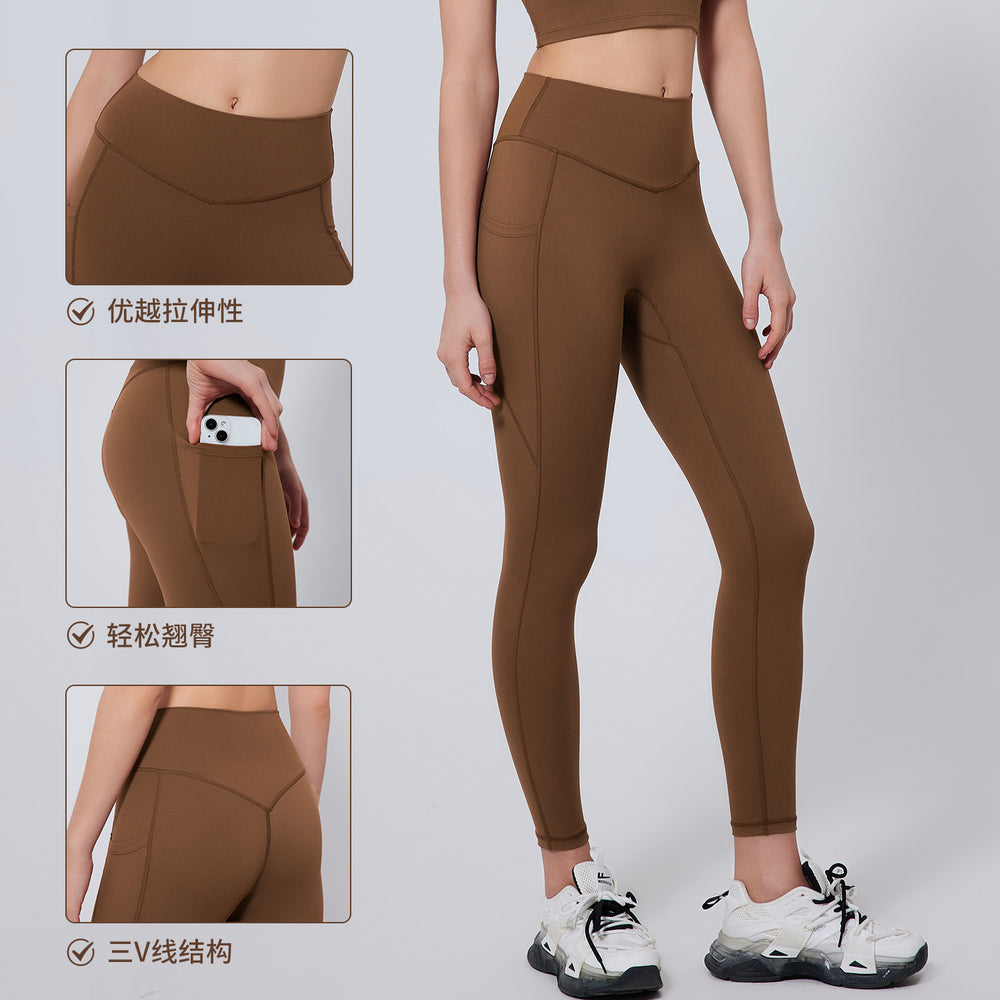 European and american plus size activewear yoga set for women - high waist pocketed compression yoga pants and nude feel workout outfit