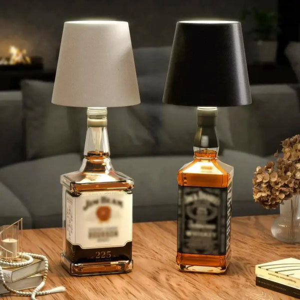 Cross-border led creative wine headlamp embedded bar restaurant removable rechargeable RGB dimming decorative wine bottle desk lamp
