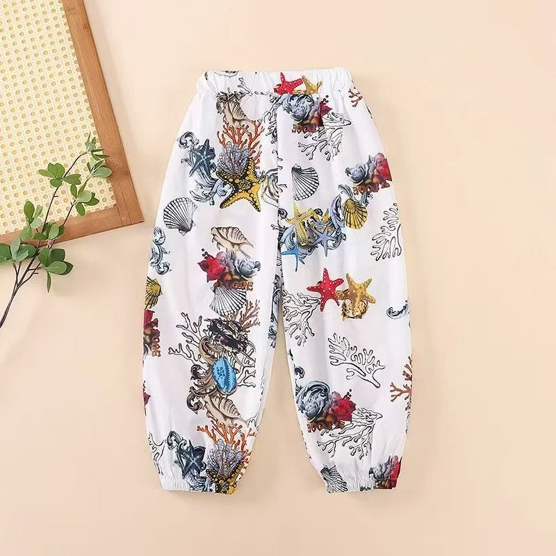 Pantssummer thin summer clothes big kids girls loose style ice silk bloomers summer kids anti-mosquito pants