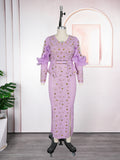 african women's plus size new elegant fashion rhinestone beaded bodycon dress evening gown