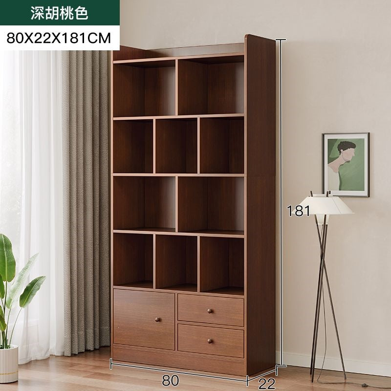 Bookcase floor-standing locker for home living room display cabinet wall-mounted storage locker bedroom with door dust-proof bookshelf