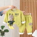 children's clothing: autumn/winter collection for boys and girls -  kids' activewear cartoon print long-sleeve sweatshirt set - wholesale supply