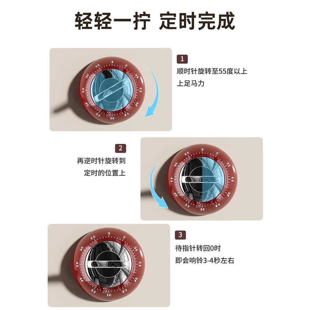 Magnetic mechanical timer - visual timer for kitchen, study, and kids' self-discipline time management