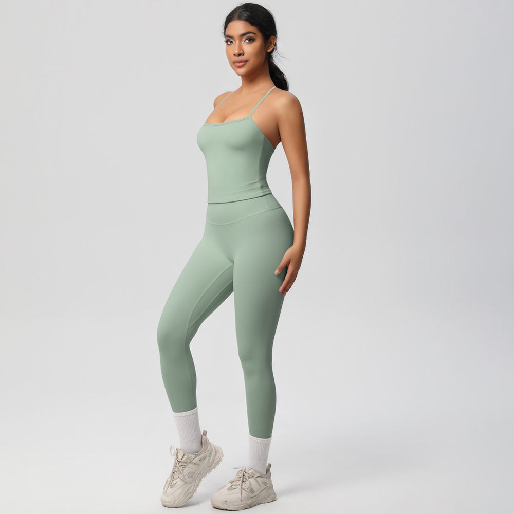 European and american nude feel brushed solid color yoga outfit set - quick-dry, breathable, 8-piece running & fitness activewear set for women