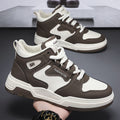 High-top men's sneakers: 2025 new trendy spring leather casual skate shoes, air force style, men's model one, student sports fashion sneakers