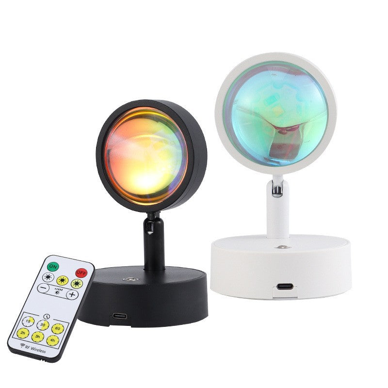 Popular wireless remote control charging sunset lamp sunset lamp wall lamp wiring-free atmosphere background wall decorative painting lamp