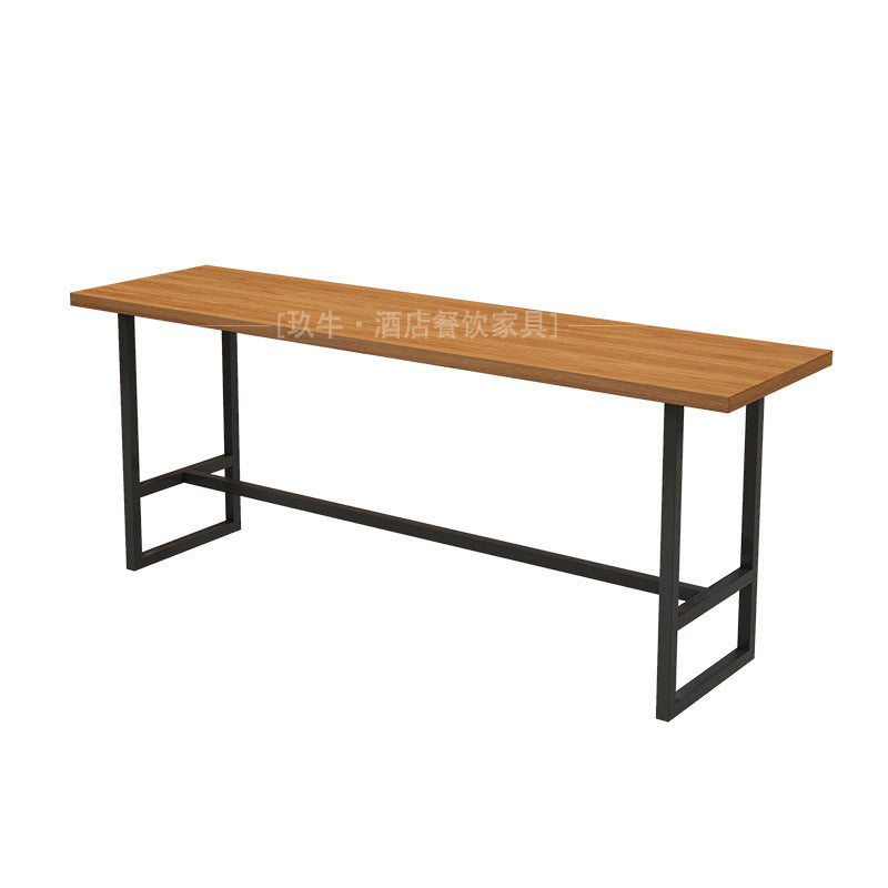 Cafe Solid wood high stool Table and chair combination Simple restaurant Convenience store Table and chair Bar Clear bar Backrest high chair