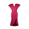 new v-neck flutter sleeve dress ruffle trim bodycon party evening gown