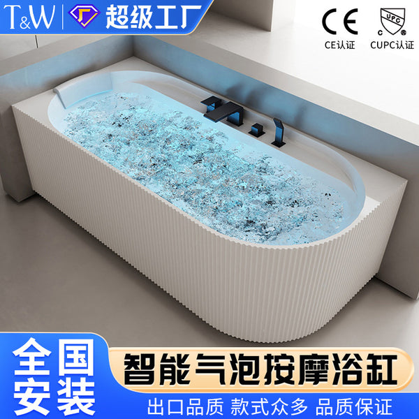 Travel Acrylic Jacuzzi Household Freestanding Smart Thermostatically Heated Surf Bubble Spa Bath