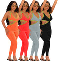 Fashionexport women's clothing  cross-border supply summer hot-selling fashion sexy suspender pit strip pure color jumpsuit