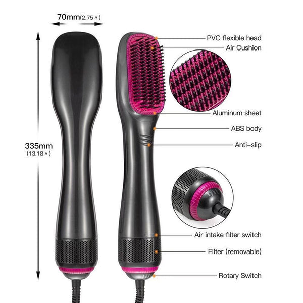 New Spot 3-in-1 Hot Air Comb Hair Comb Electric Hair Dryer Comb Perm Fast Curling Stick Electric Hair Straightener