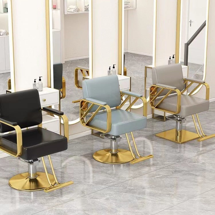 Barber shop chair hair salon special rotatable adjustable haircut chair hairdressing chair popular trendy store high-end perm and dyeing seat