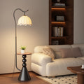 Living room floor lamp, high-end light luxury style shelf next to the sofa, american retro bedroom bedside counter lamp all in one