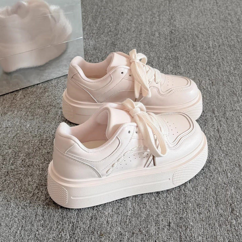 Campus style thick-soled sneakers for women 2026new arrivalspringwhite shoes for women's shoes easiest for match student bread shoes trendy shoes