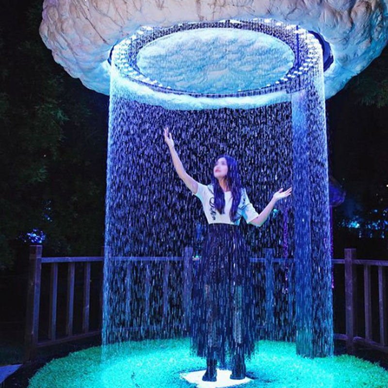 Culture and tourism interactive art lighting installation Mushroom rain curtain scenic park night tour decorative lights Internet celebrity outdoor landscape lights