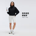 Women's outdoor hooded water-resistant jacket - short, versatile, loose fit, quick-drying, breathable, zip-up sports jacket d26036
