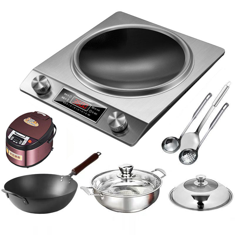 Complete induction cooker set with pot, for home high-power induction cooker, cooking electric ceramic stove, electric stove, concave stove