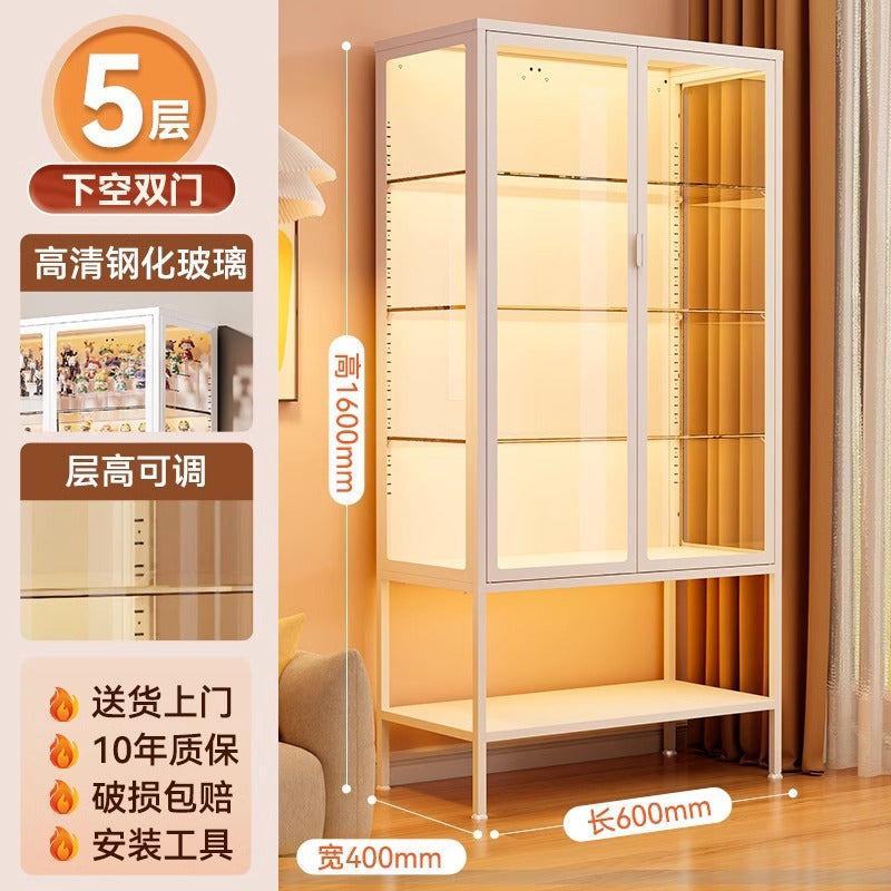 Glass display cabinet, hand cabinet, steel dustproof transparent model storage cabinet, pain cabinet, toy storage cabinet, display bookcase