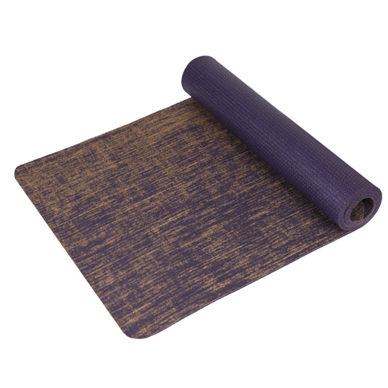Pvc jute yoga mat factory - two-tone professional anti-slip, sweat-absorbent, wear-resistant linen wholesale - elegant purple yoga studio fitness