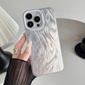 Feather yarn style suitable for apple 15promax mobile phone case small fragrance style iphone16 silver 13 colorful 12/13pro