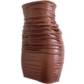 Amazon's independent station best selling pu leather skirt for women, pleated skirt, european and american ins style zipper, high waist hip skirt for women
