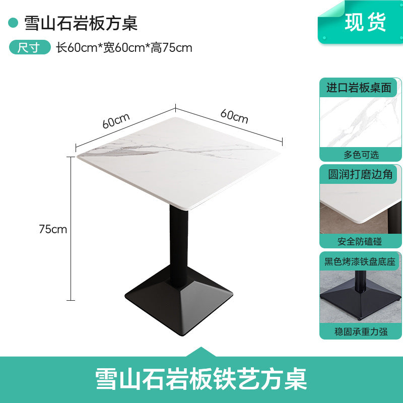 Commercial slate dining table simple outdoor table bar milk tea fast food restaurant canteen rectangular table apartment negotiation table and chair