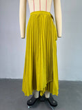European and american style women's summer  new arrival: high-waisted, slimming, tie-waist, asymmetrical midi a-line skirt