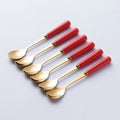 Chinese red gold spoon
