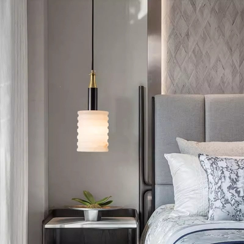 Chinese style spanish natural marble bedroom bedside pendant light modern creative hotel b&b restaurant bar counter small chandelier