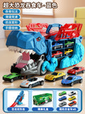 Kids' dinosaur toy car - tyrannosaurus rex transforming track set - educational storage gliding car - alloy diecast vehicle