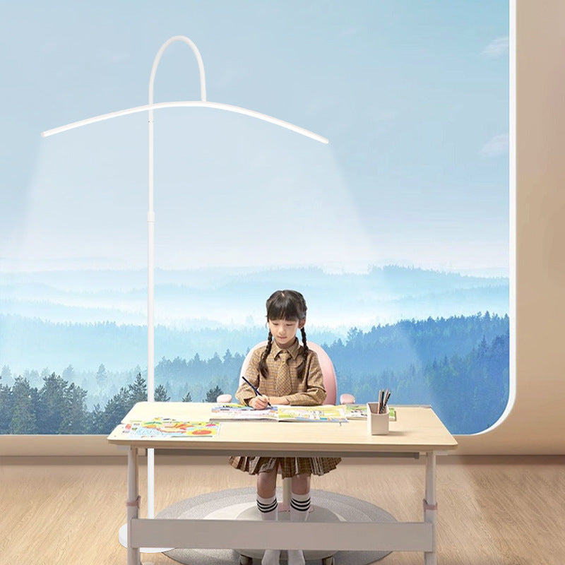 Curved standing desk lamp eye protection floor lamp reading light for kids, homework, and study - led piano reading lamp