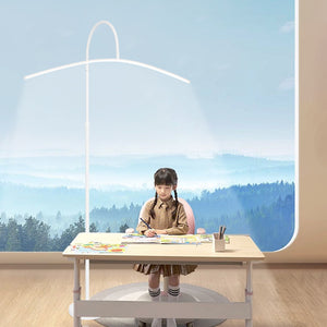 Curved standing desk lamp eye protection floor lamp reading light for kids, homework, and study - led piano reading lamp